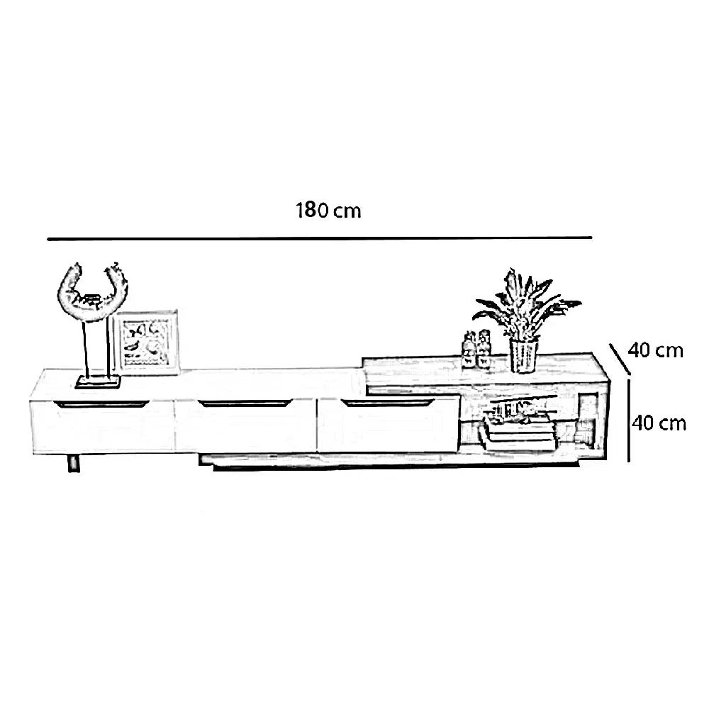 طقم ترابيزة تليفزيون مع ترابيزة قهوة، خشب ام دي اف - قطعتين