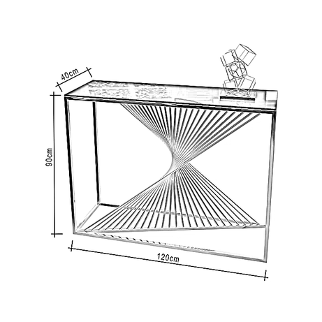 كونسول ستيل مع مرايا، 120*40*90 سم