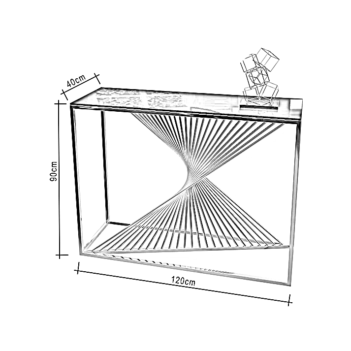 كونسول ستيل مع مرايا، 120*40*90 سم