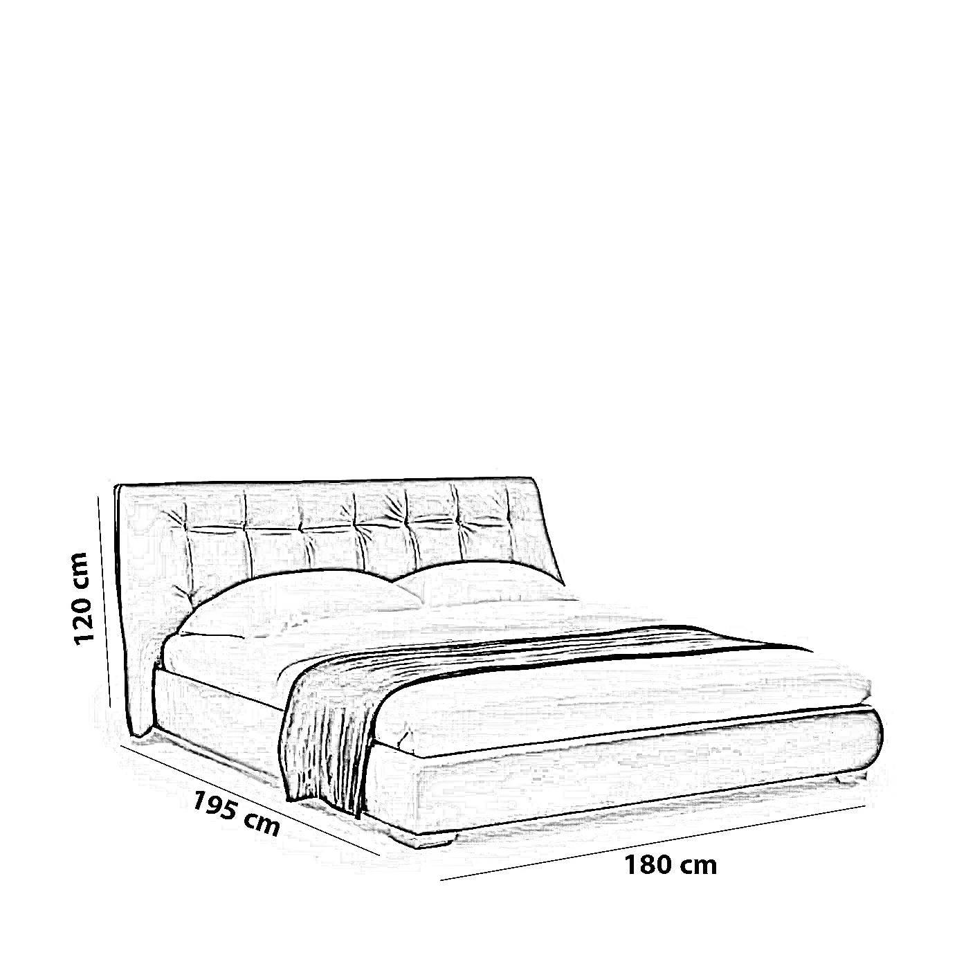 سرير سوبر كينج خشب كونتر و موسكي، 180*196*120 سم