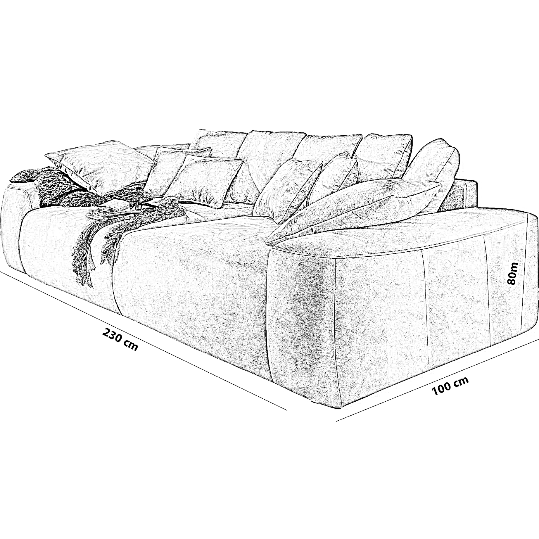 كنبة خشب زان، 230*100*80 سم