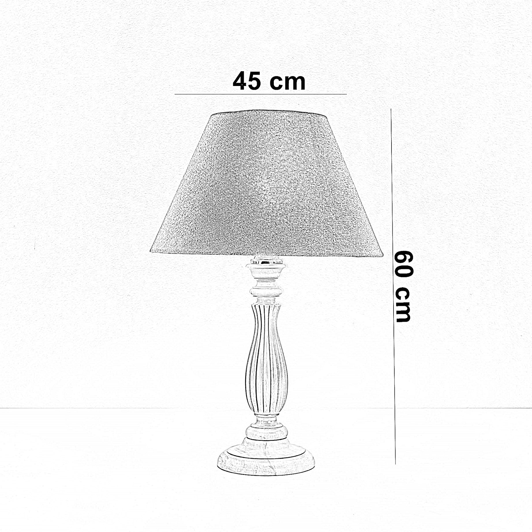 أباجورة خشب زان، 45*60 سم