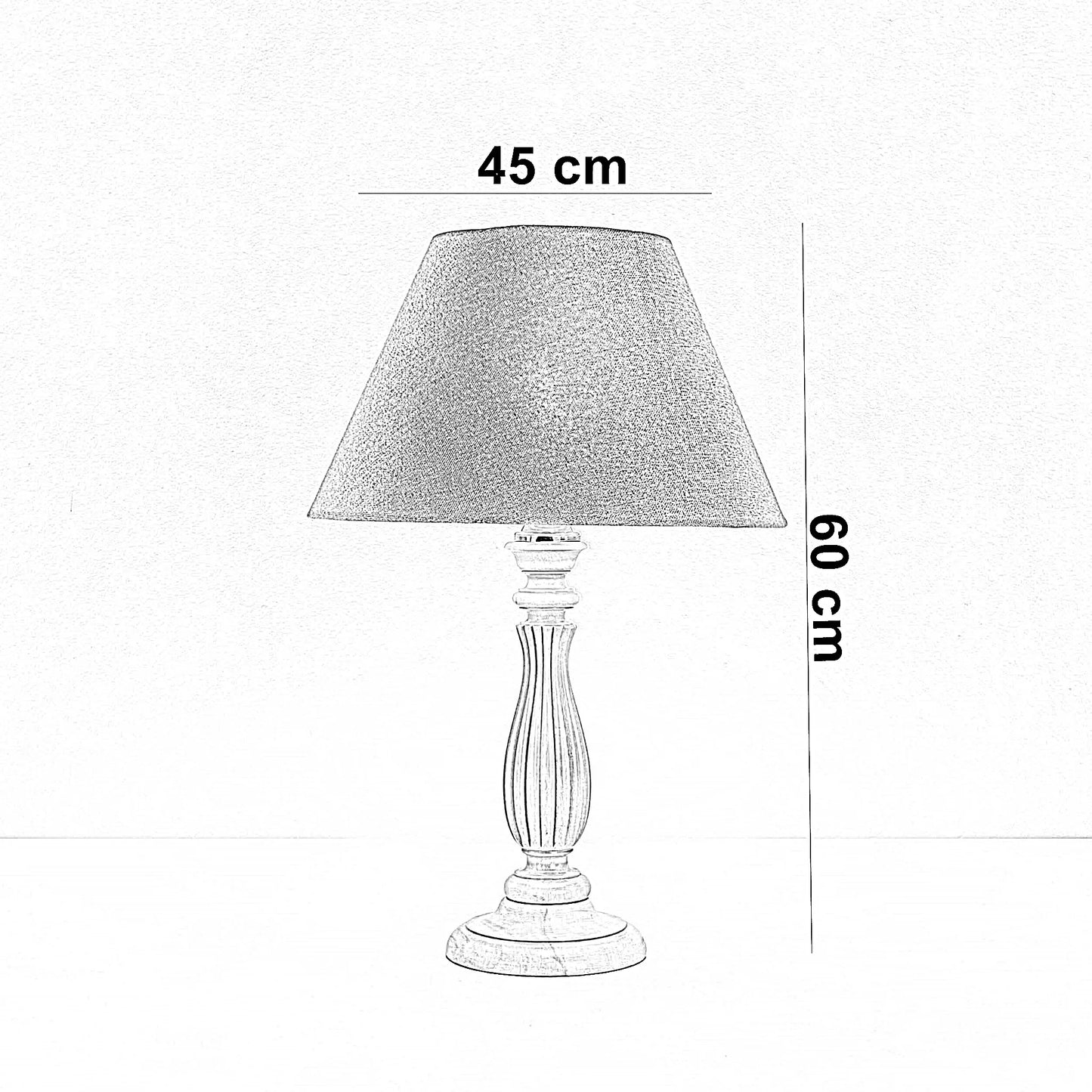 أباجورة خشب زان، 45*60 سم