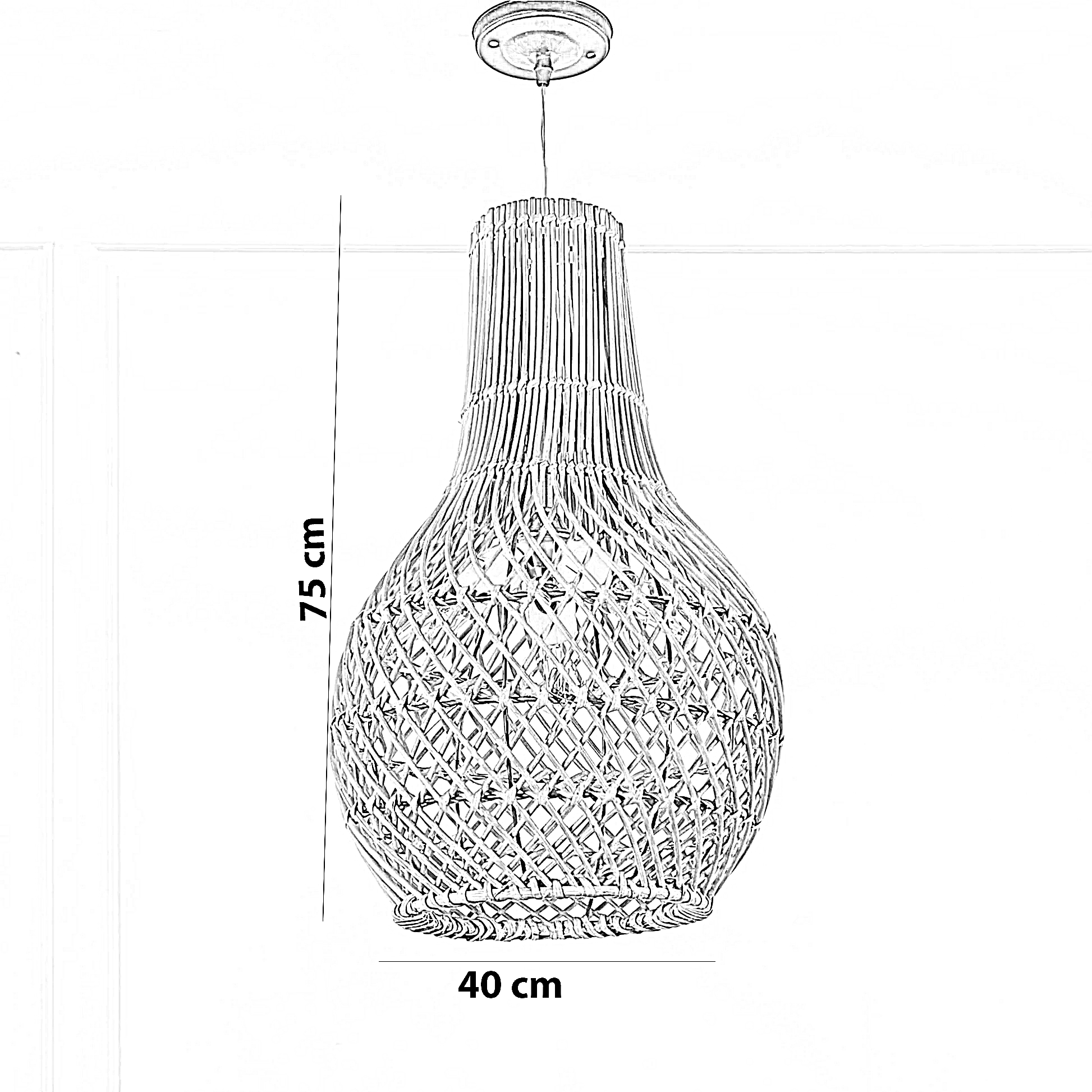 نجفة خيزران، 40*75 سم