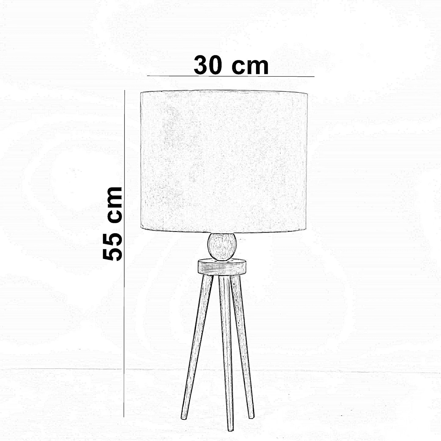 أباجورة خشب زان، 30*55 سم