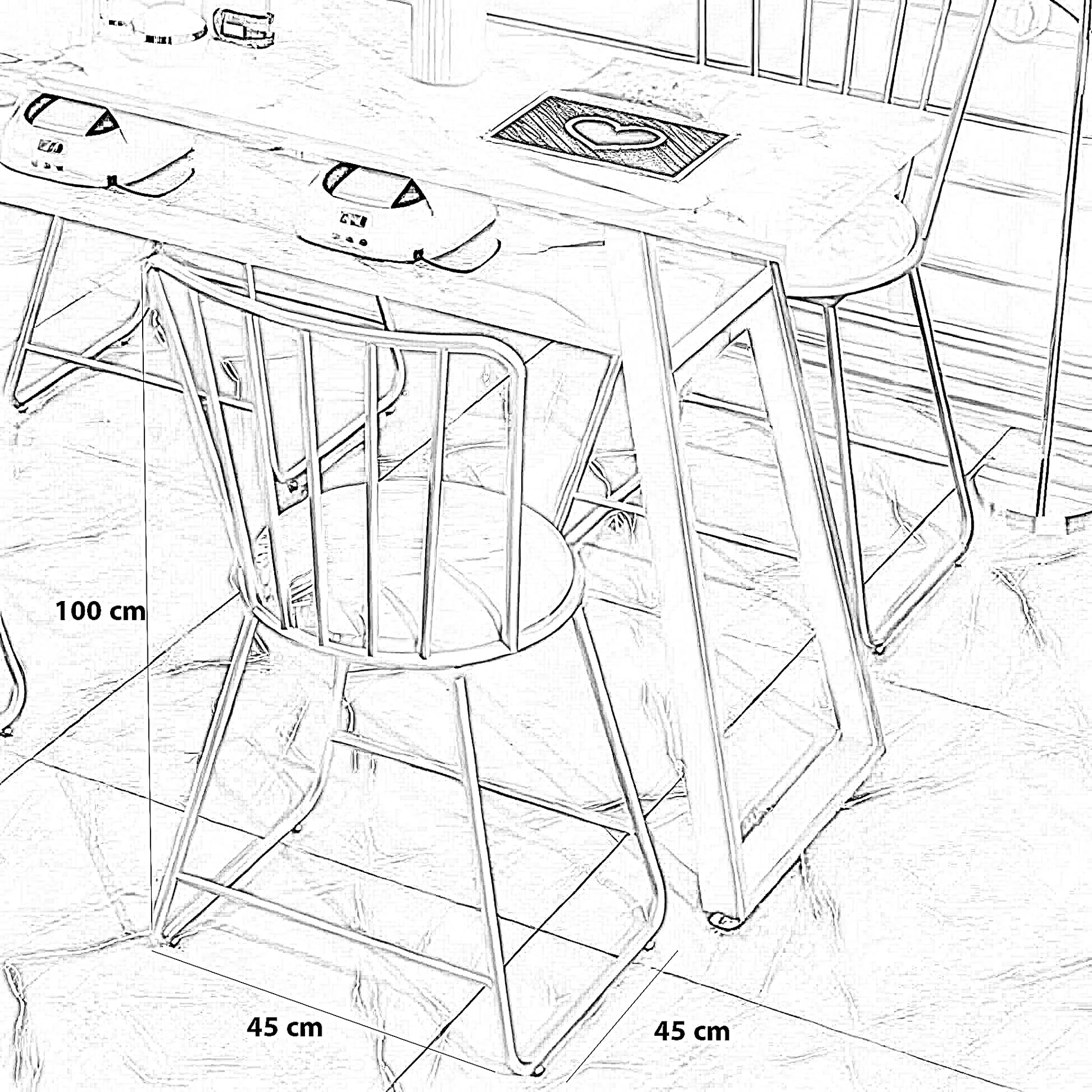 طقم سفرة ستيل وخشب ام دي اف، 5 قطع