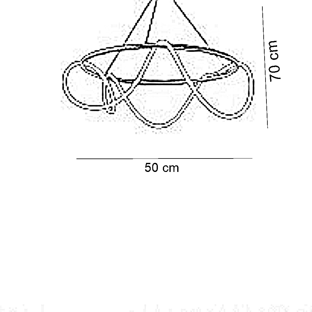 نجفة معدن و أكريليك، 50*70 سم- ذهبي
