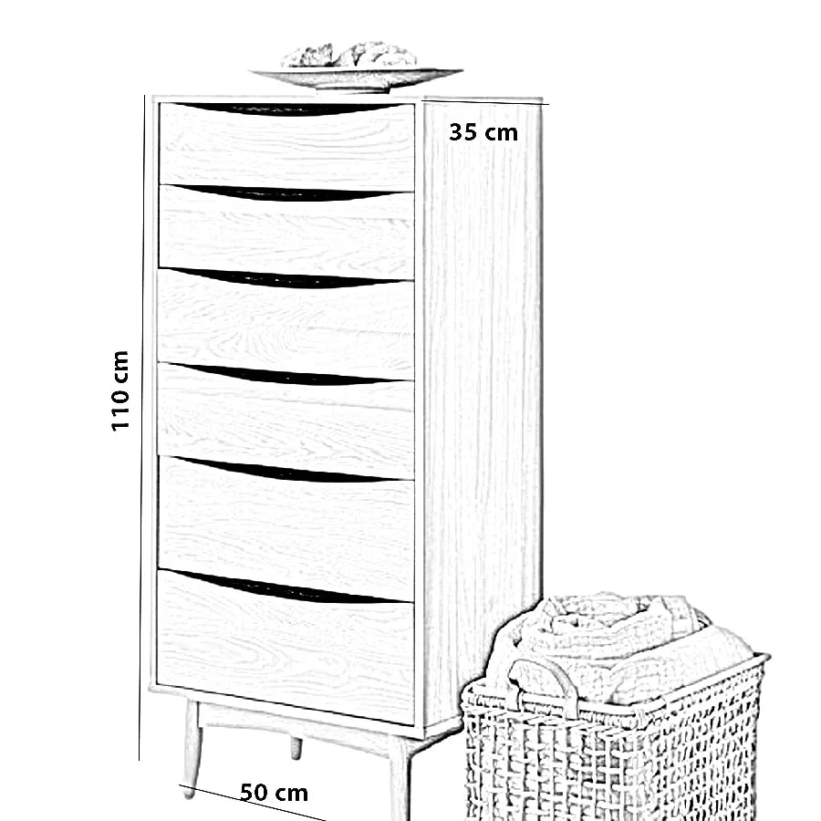 وحدة أدراج خشب كونتر و موسكي، 50*35*110 سم