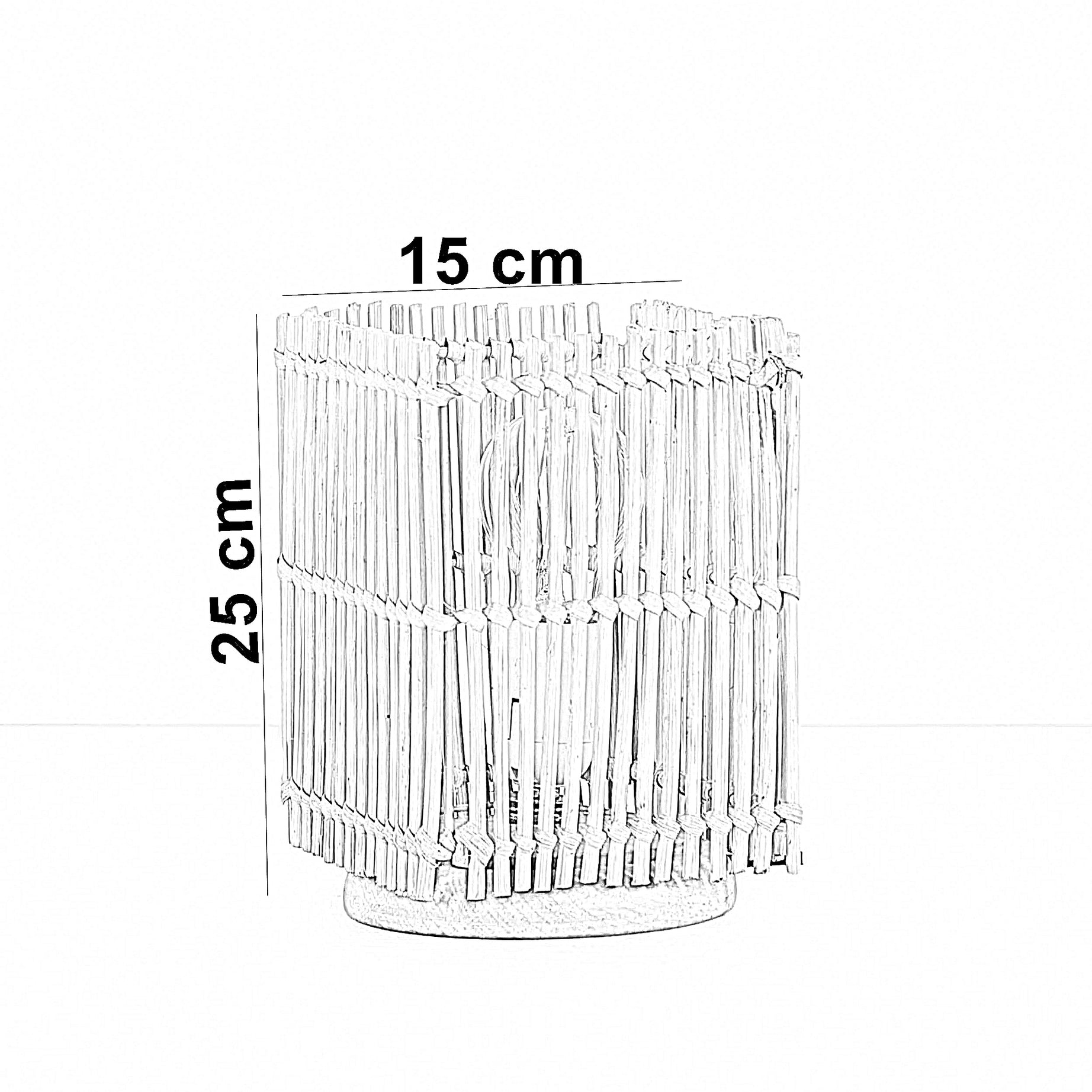 أباجورة خيزران، 15*25 سم