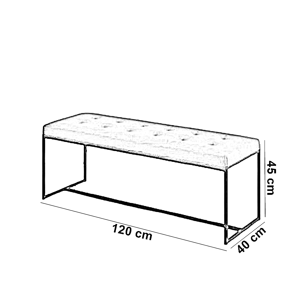 بانكيت كابتونية ستيل، 120*40*45 سم
