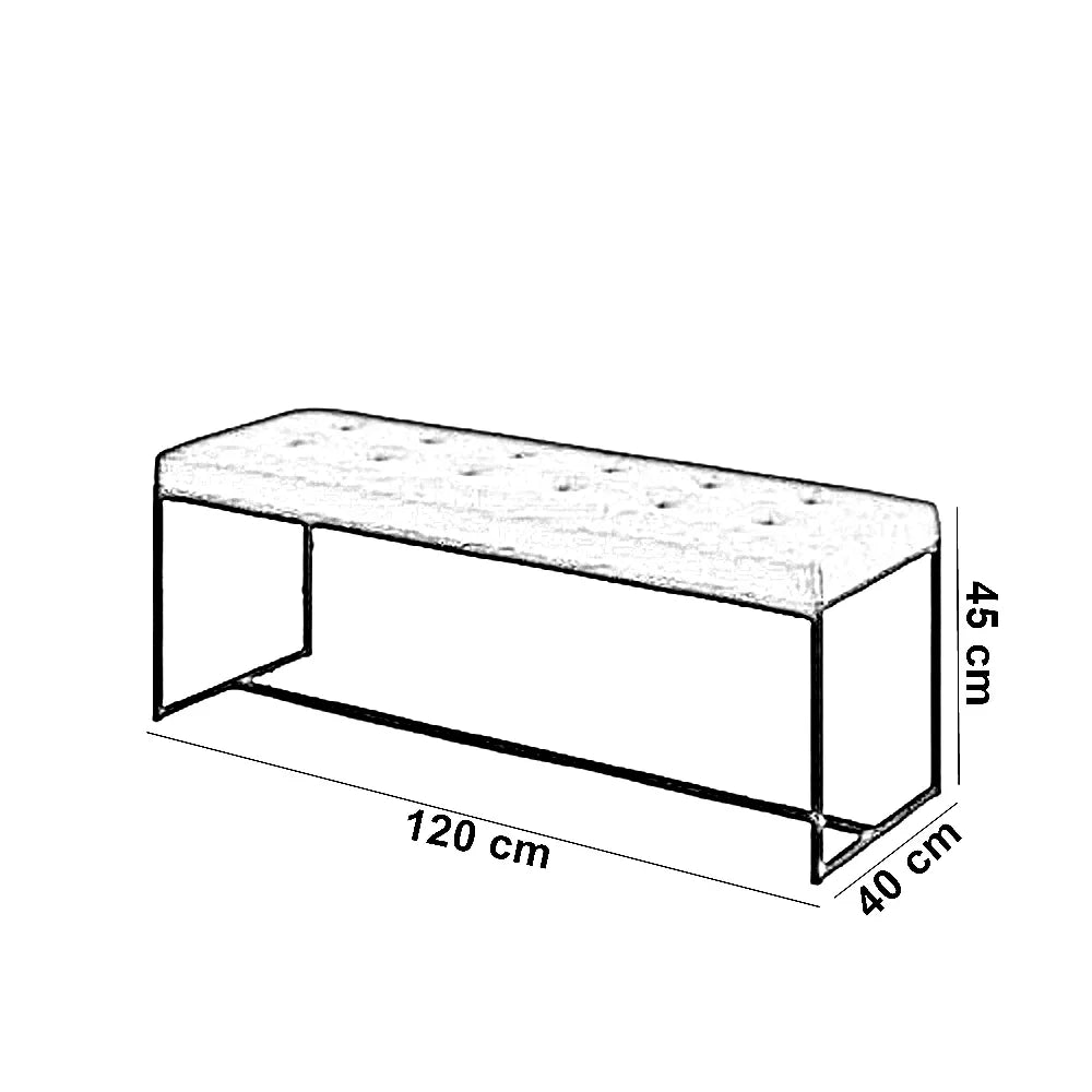 بانكيت كابتونية ستيل، 120*40*45 سم