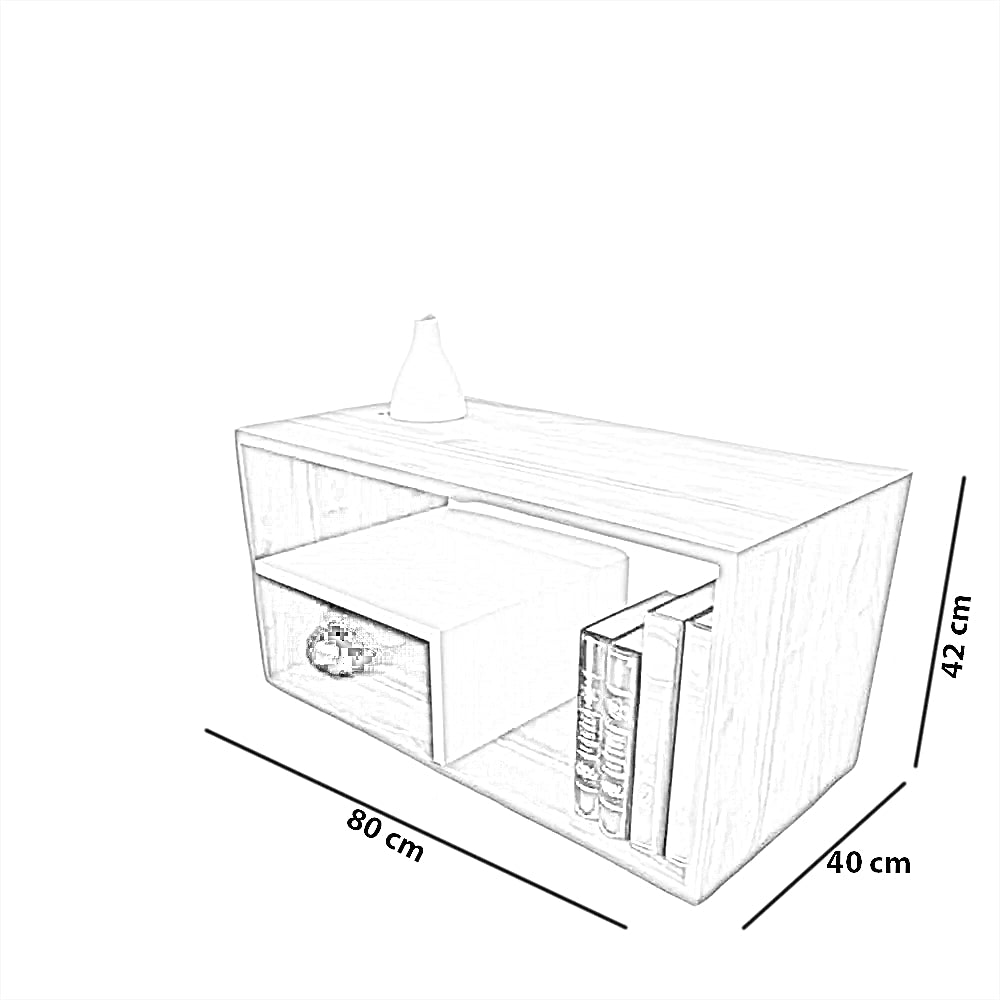 ترابيزة قهوة ام دي اف، 80*40*42 سم