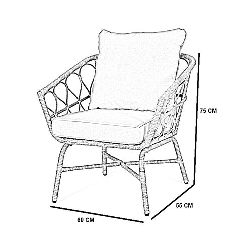 طقم خارجي ستيل و راتان، 3 قطع