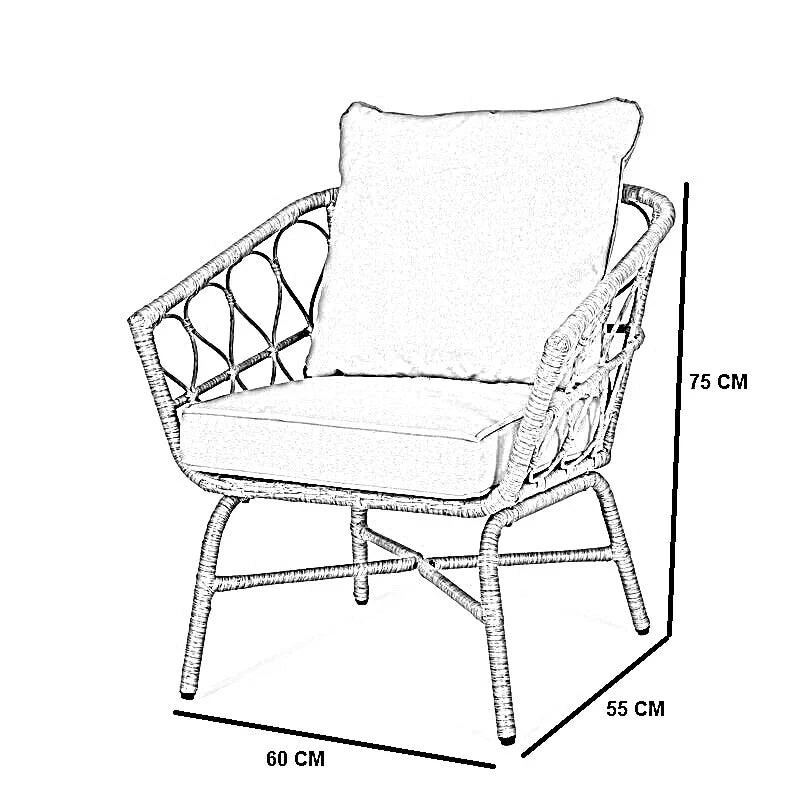 طقم خارجي ستيل و راتان، 3 قطع