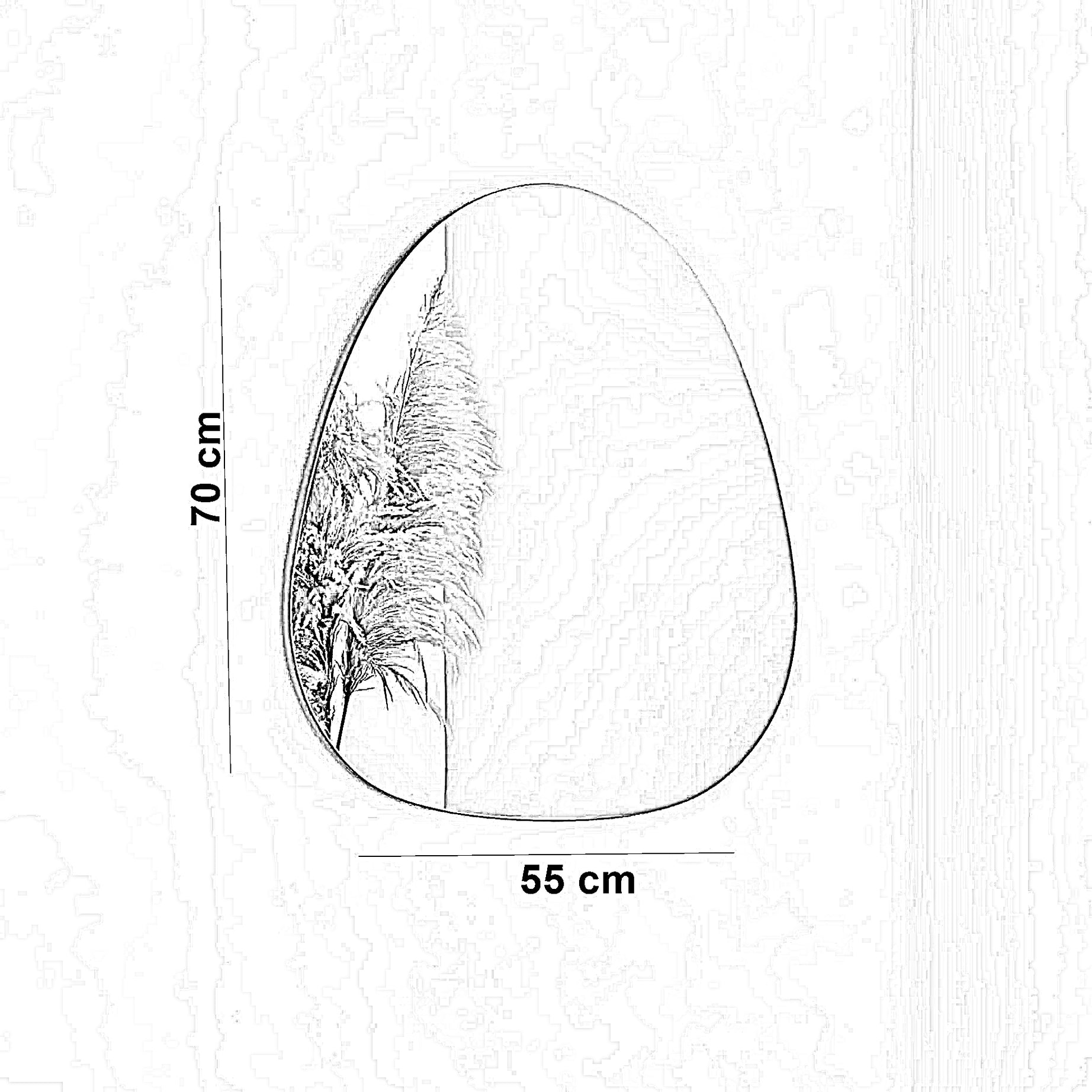 مرايا حائط ام دي اف، 55*70 سم