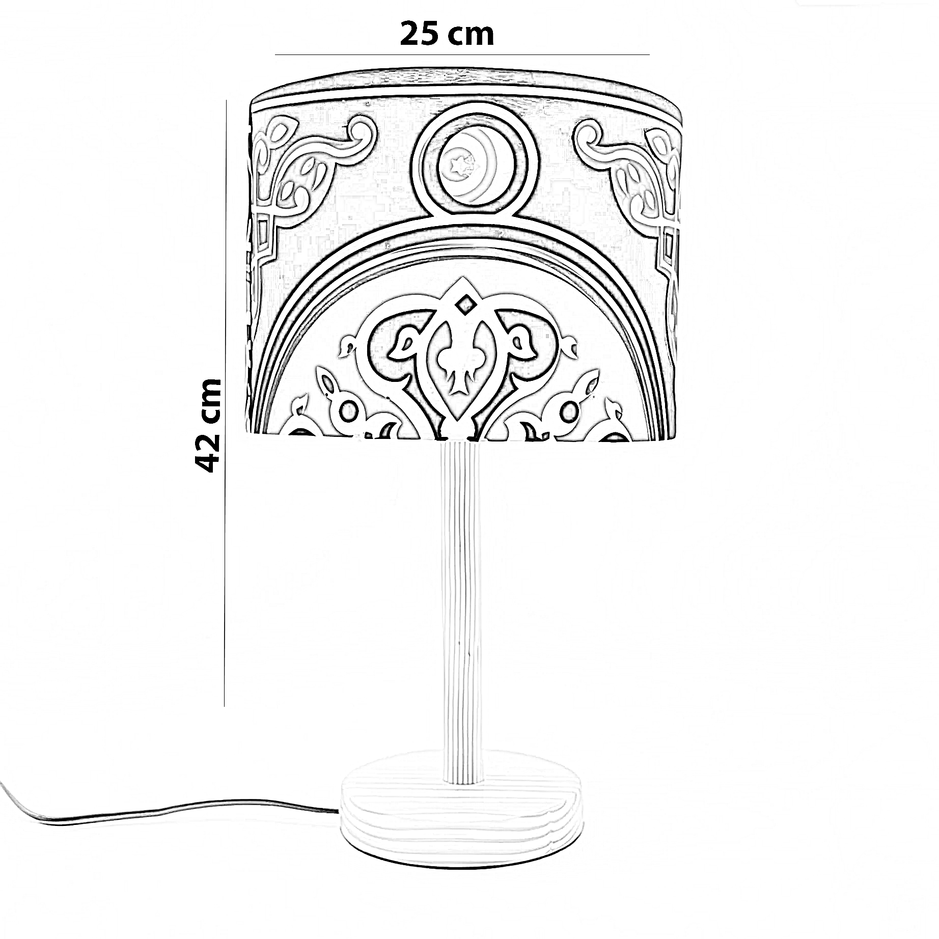 أباجورة رمضانية قماش، 25*42 سم