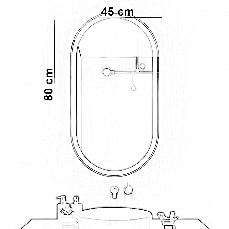 مرايا ليد، 45*80 سم