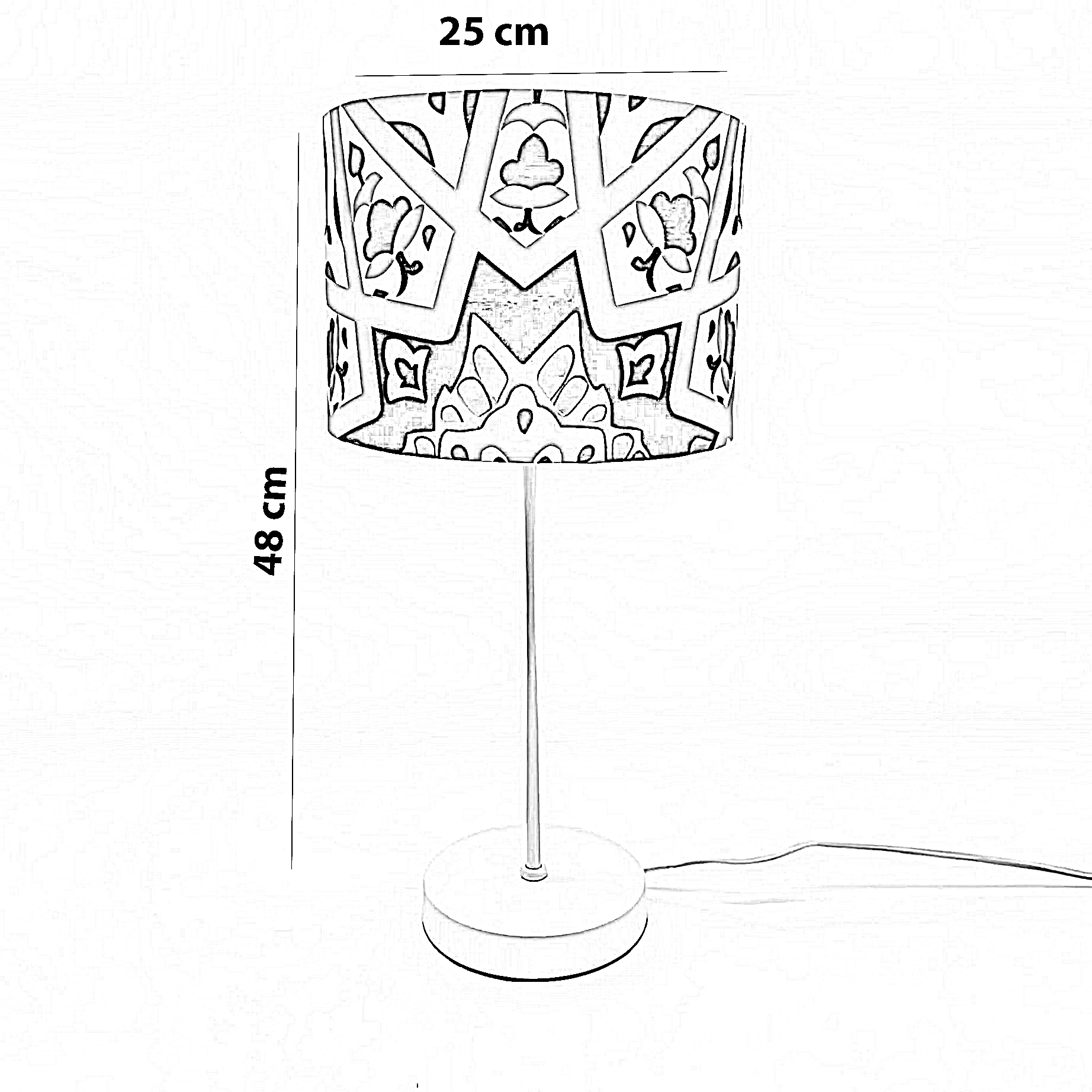 أباجورة رمضانية قماش، 25*48 سم