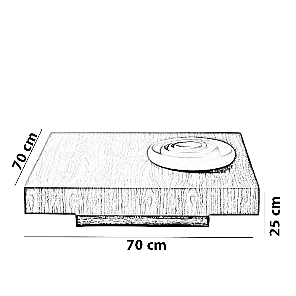 ترابيزة قهوة خشب كونتر، 70*70*25 سم
