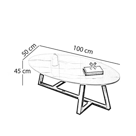 ترابيزة قهوة معدن، 100*50*45 سم