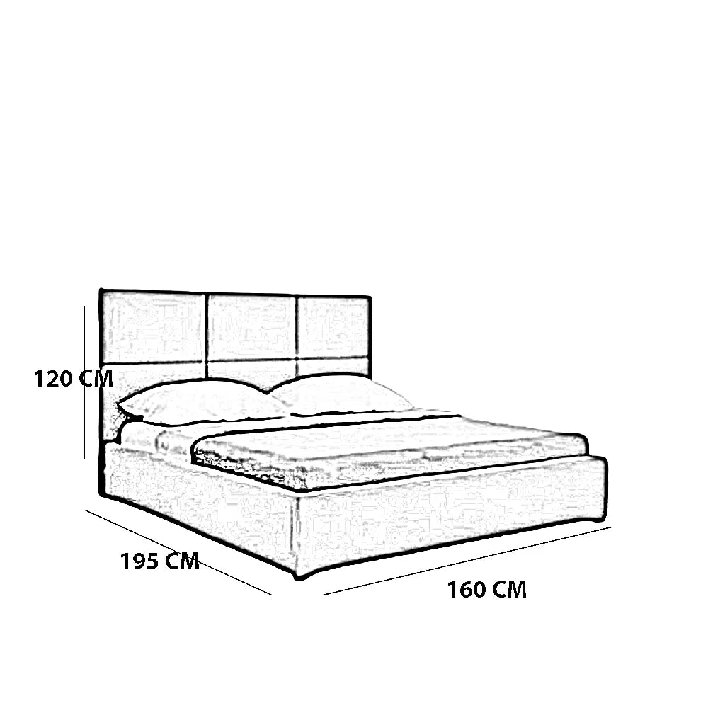 سرير كينج خشب موسكي، 160*195*120 سم