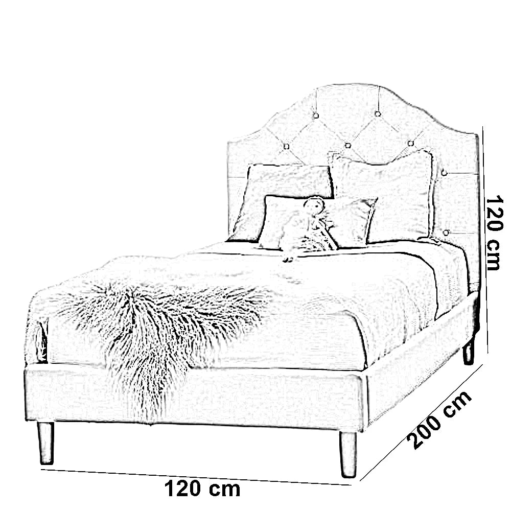 سرير فردي خشب ام دي اف و زان، 120*200*120 سم