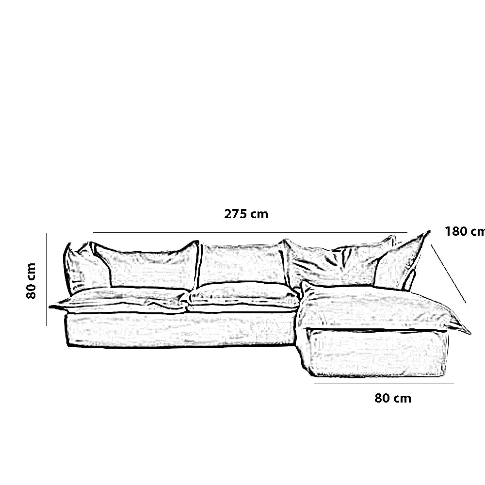 ركنة خشب زان، 275*180*80 سم
