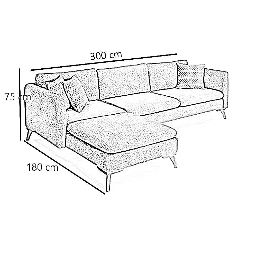 ركنة خشب زان أحمر، 300*180*75 سم