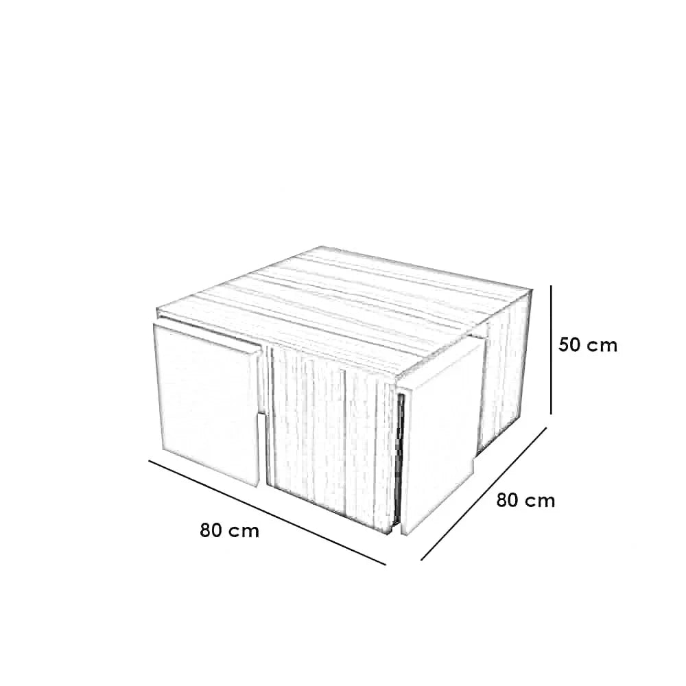 ترابيزة قهوة ام دي اف، 80*80*50 سم