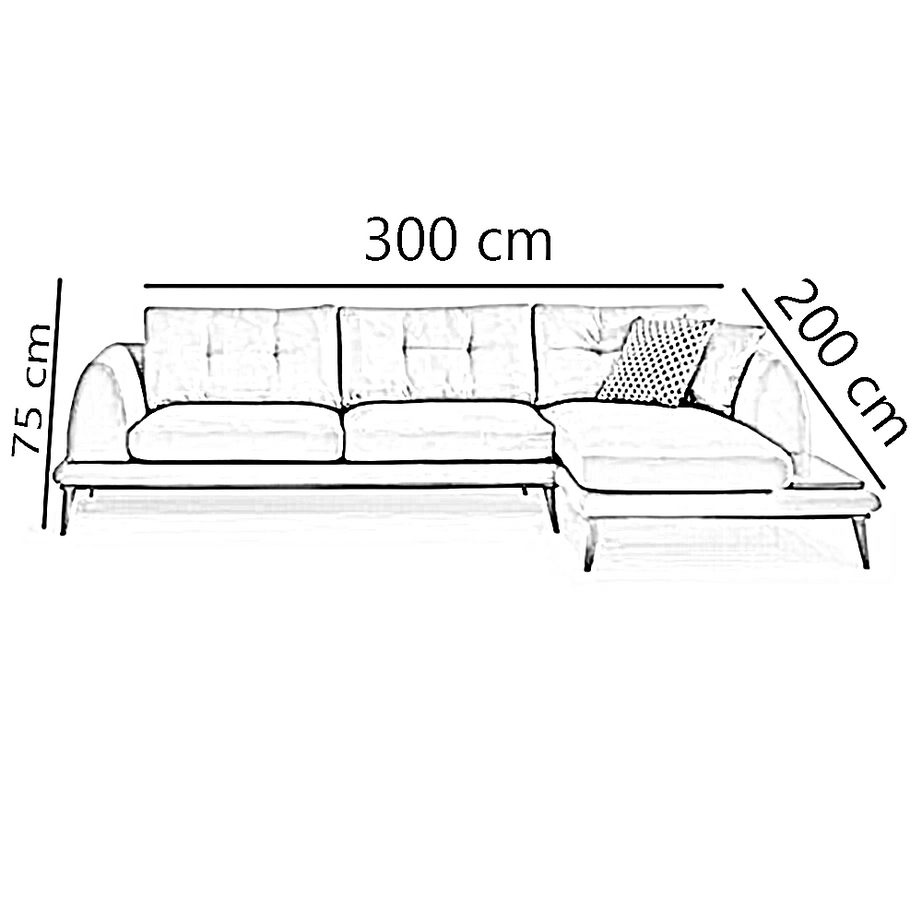 ركنة خشب زان أحمر، 300*200*75 سم