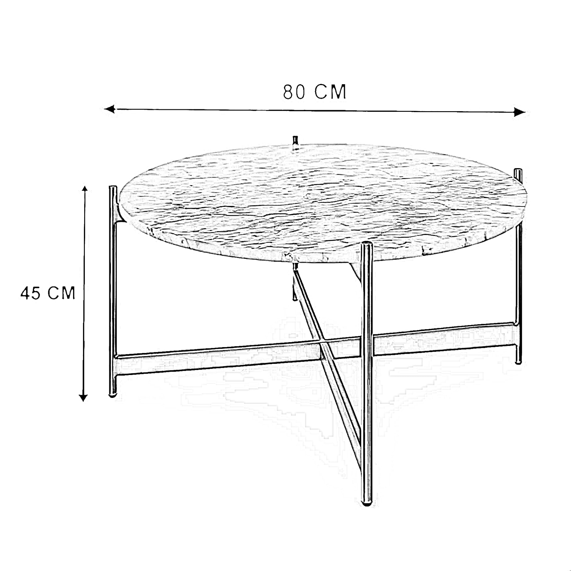 ترابيزة قهوة ام دي اف، 80*45 سم