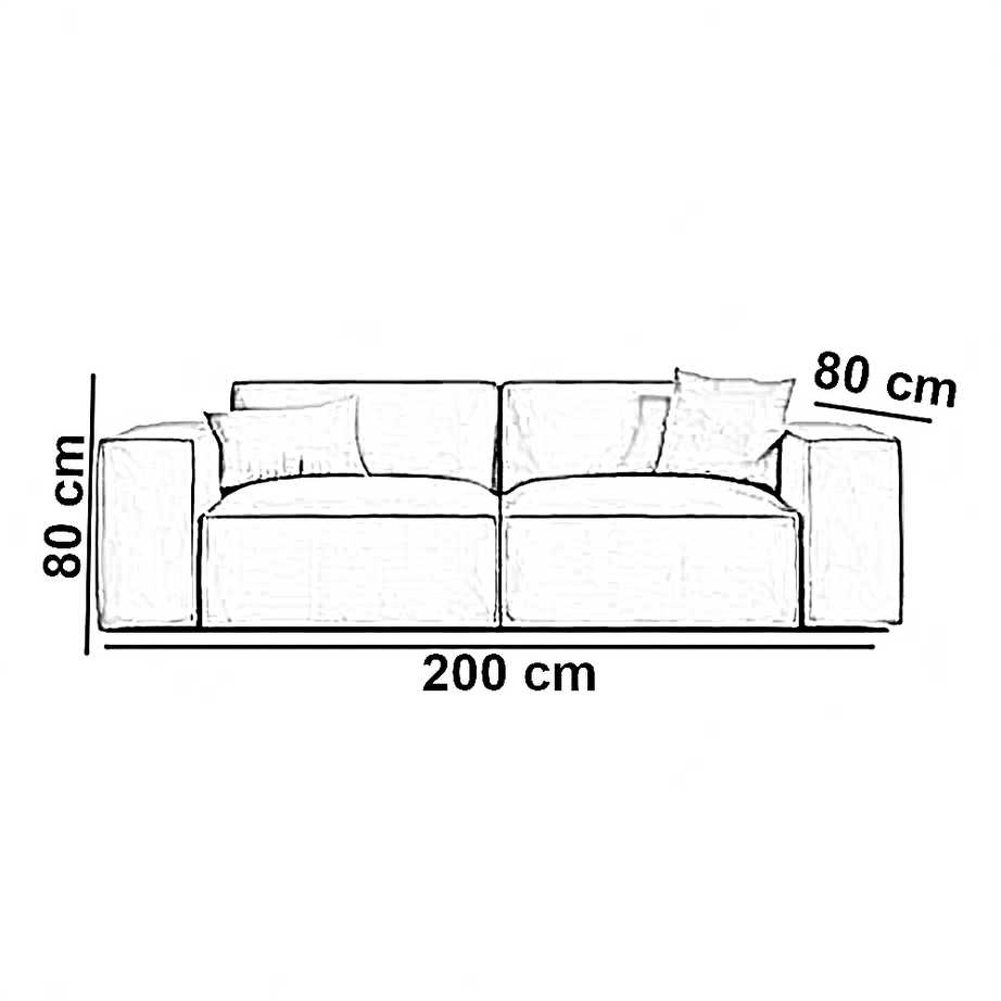 كنبة خشب زان أحمر، 200*80*80 سم