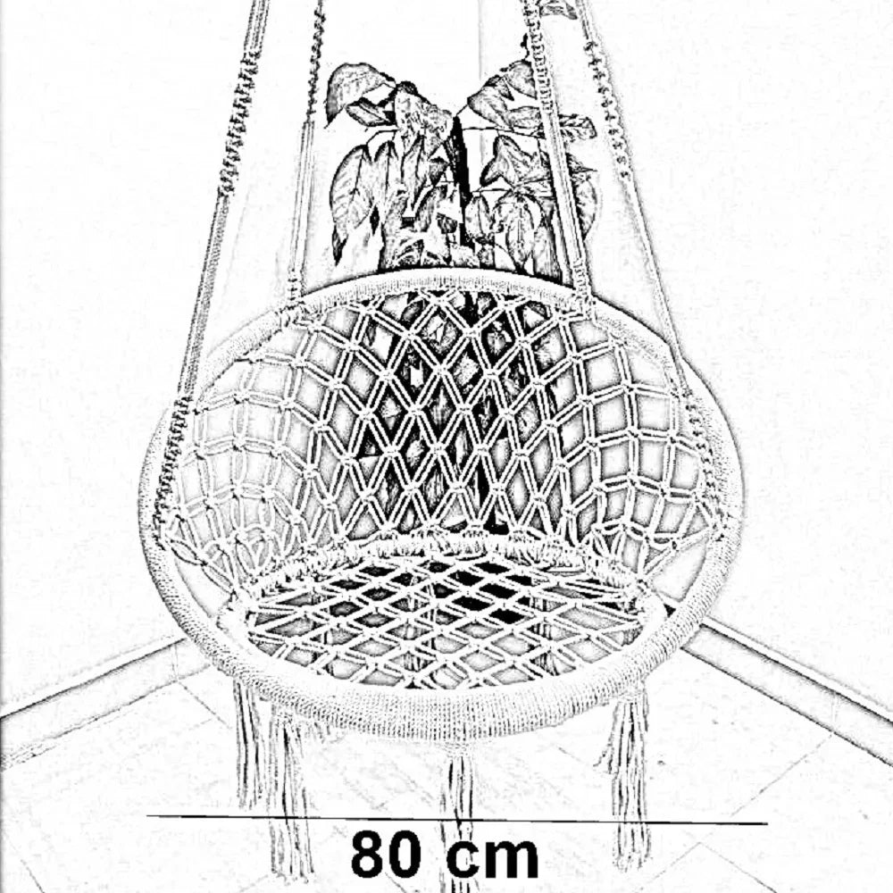 أرجوحة مكرمية قطن، 80 سم