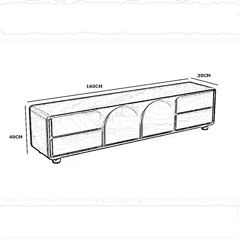 ترابيزة تليفزيون ام دي اف، 160*30*40 سم