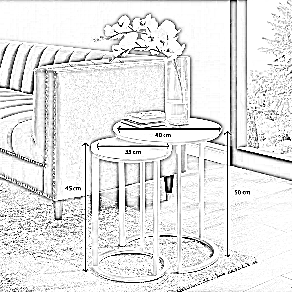 طقم ترابيزات ستيل، قطعتين