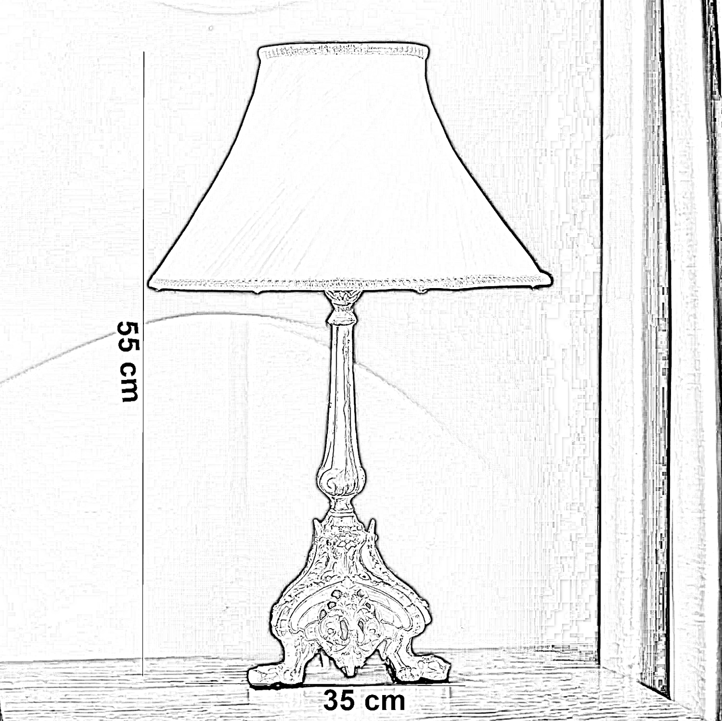 أباجورة ألمنيوم، 35*55 سم