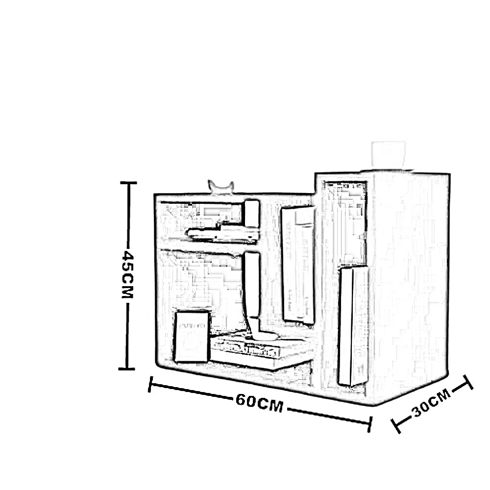 ترابيزة جانبية ام دي اف، 60*30*45 سم