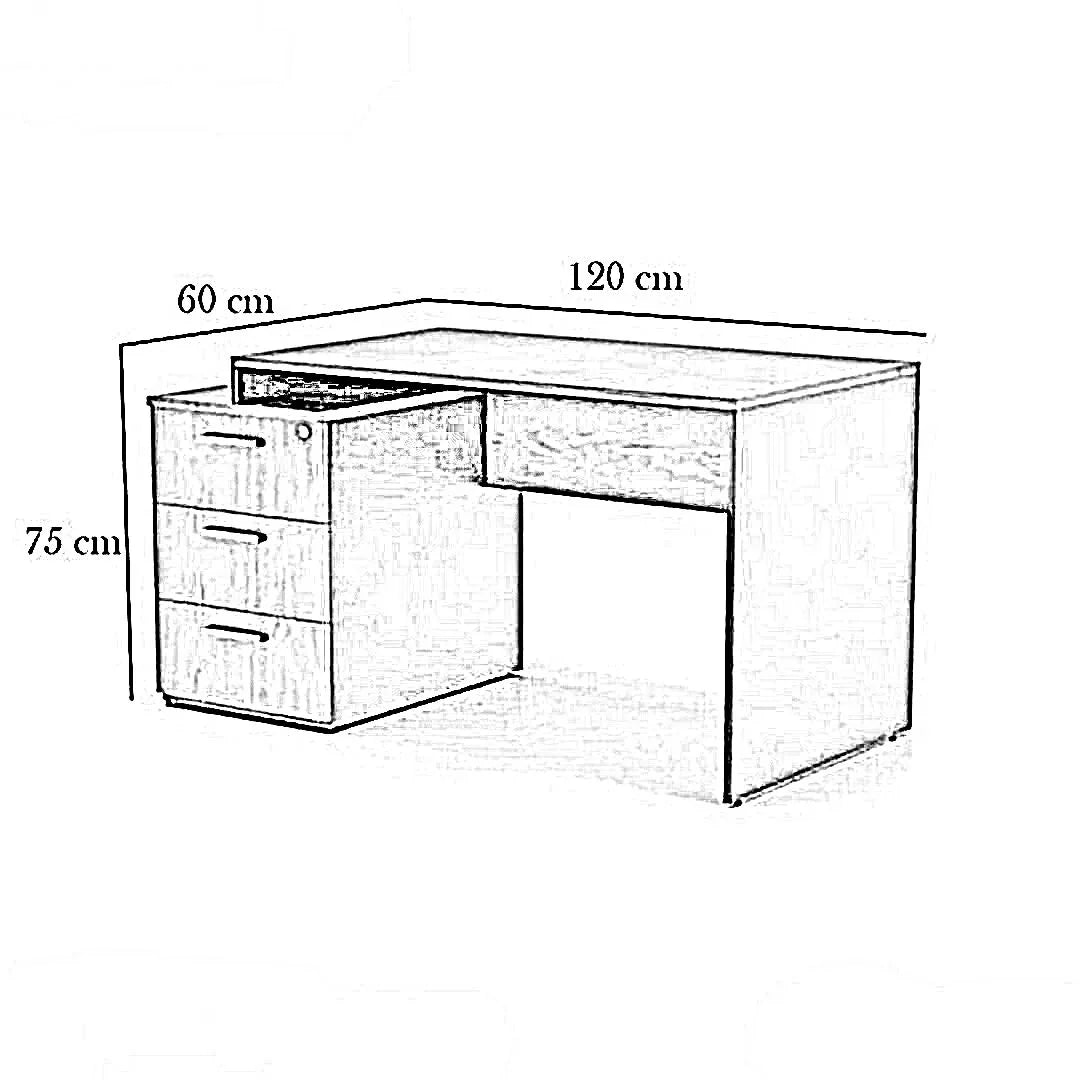مكتب خشب ام دي اف، 120*60*75 سم