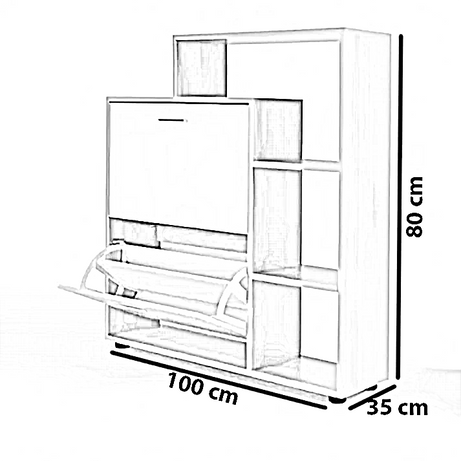 جزامة خشب ام دي اف اسباني، 100*35*80 سم