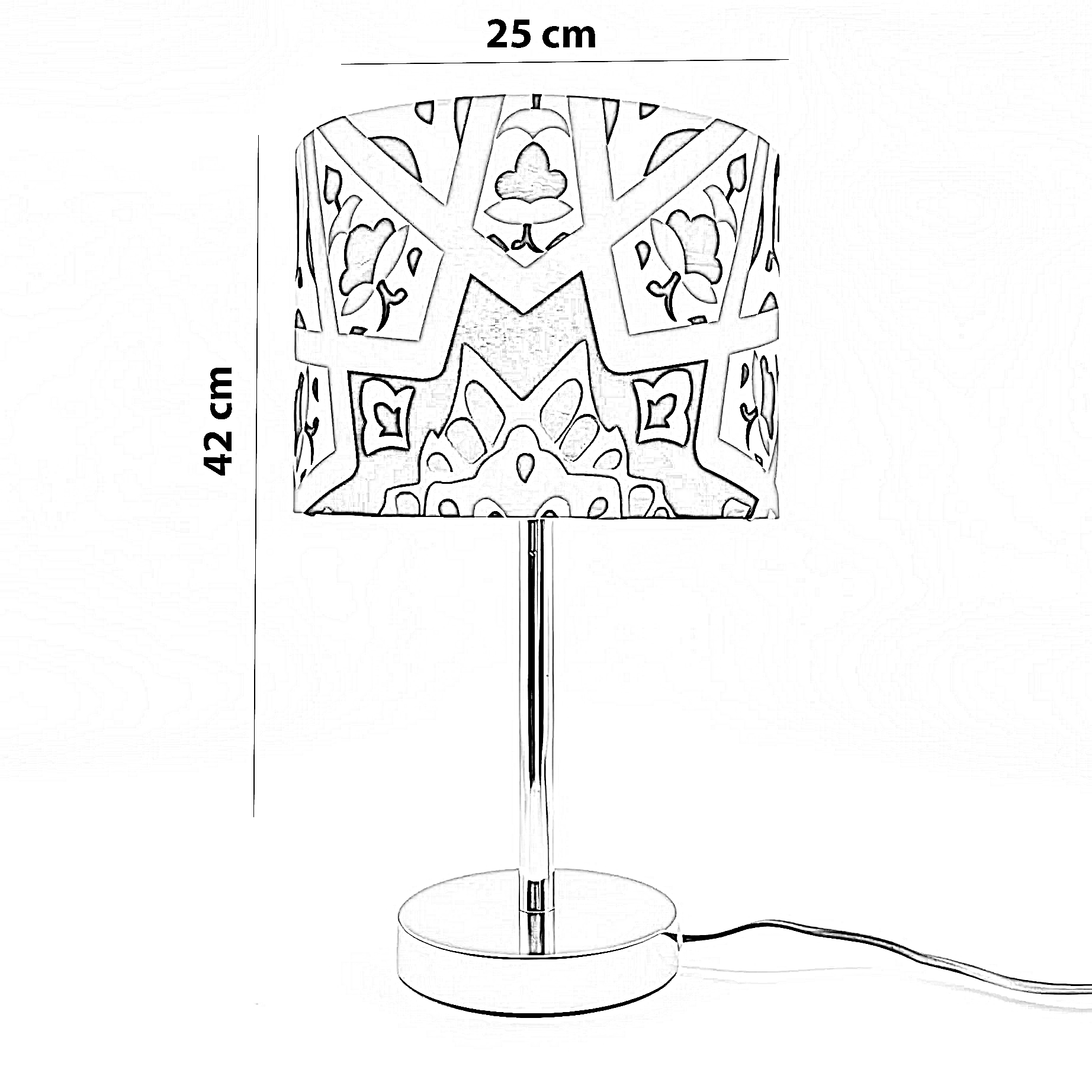 أباجورة رمضانية قماش، 25*42 سم