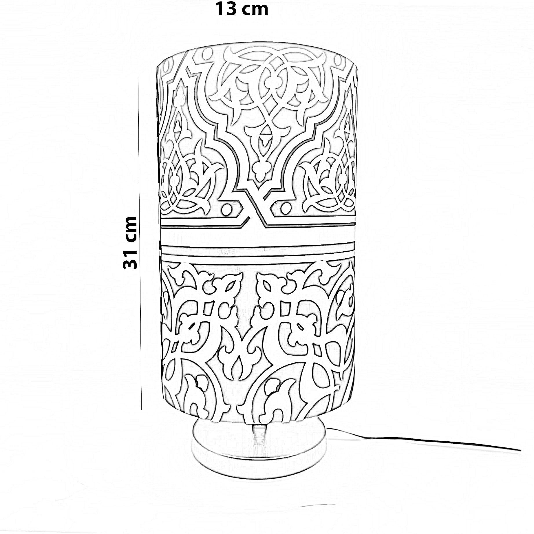 أباجورة رمضانية قماش، 13*31 سم
