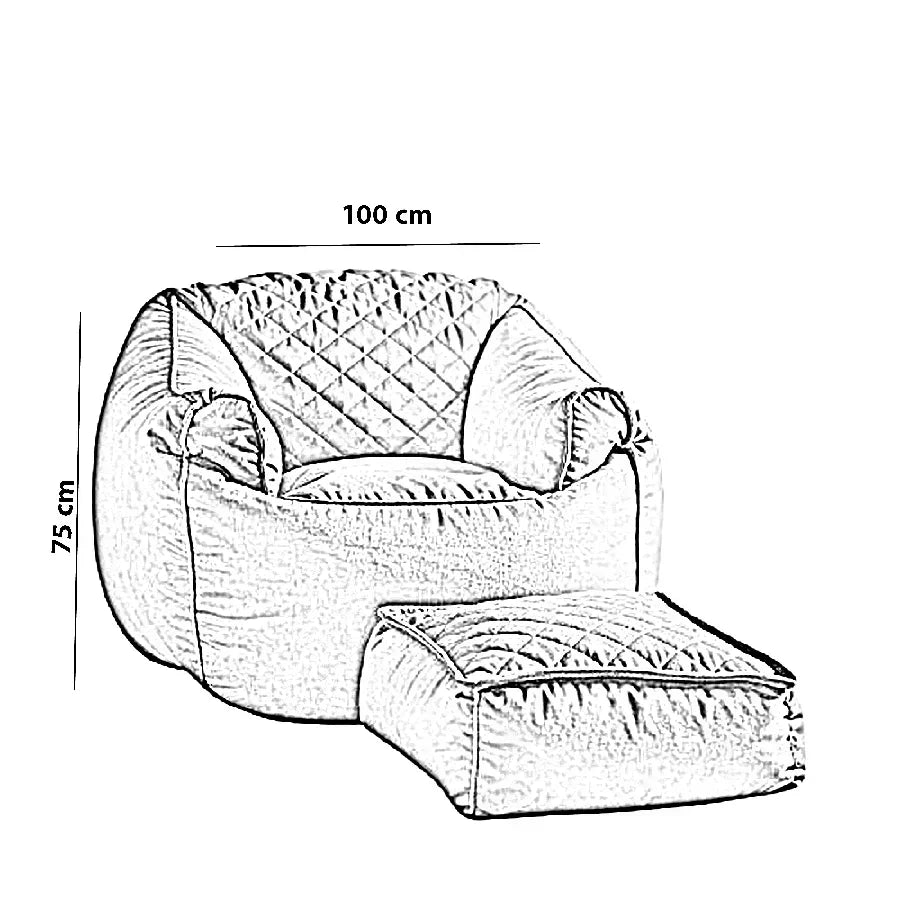 بين باج قطيفة، 100*75 سم - أسود