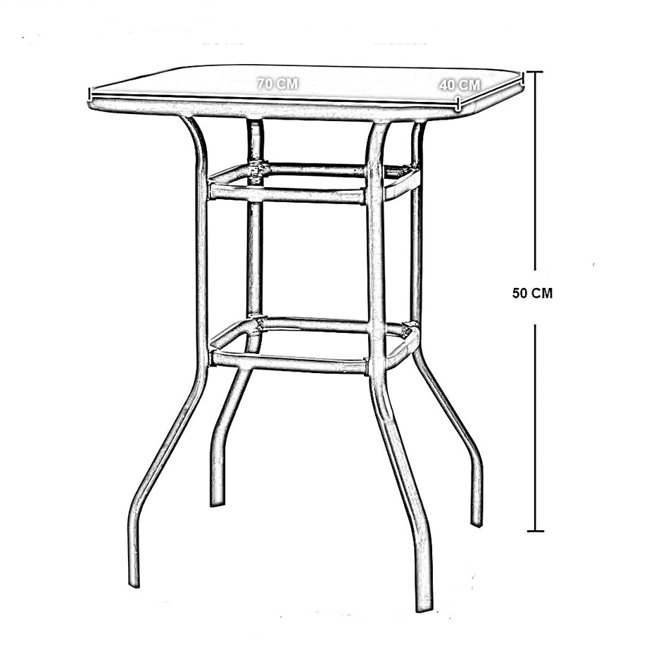 ترابيزة خارجية ستيل، 70*40*50 سم