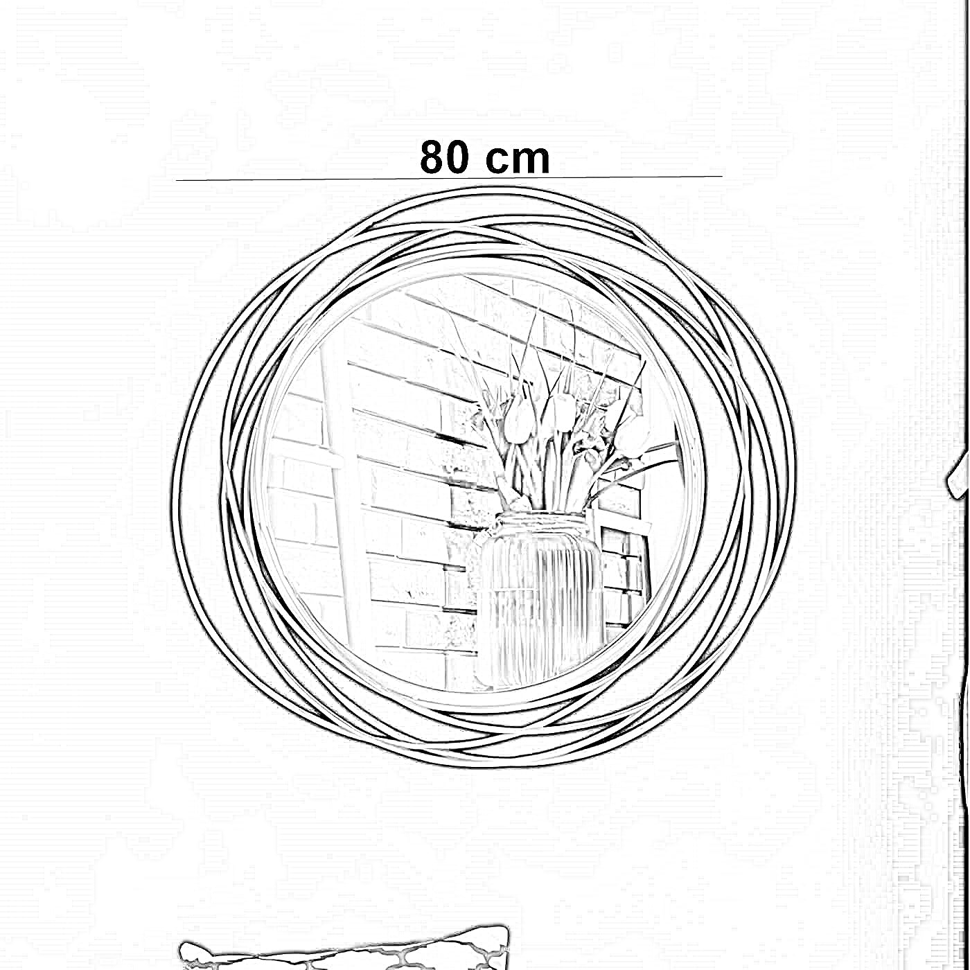 مرايا حائط بإطار ستيل، 80 سم