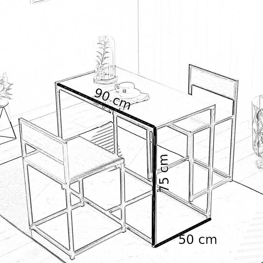 ترابيزة سفرة ستيل، 90*50*75 سم