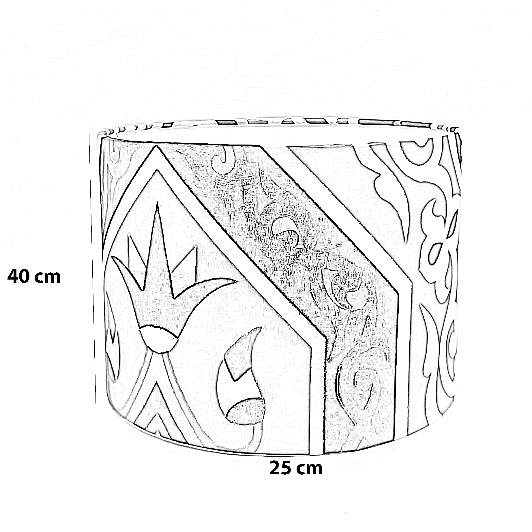 شابوه أباجورة قماش، 25*40 سم