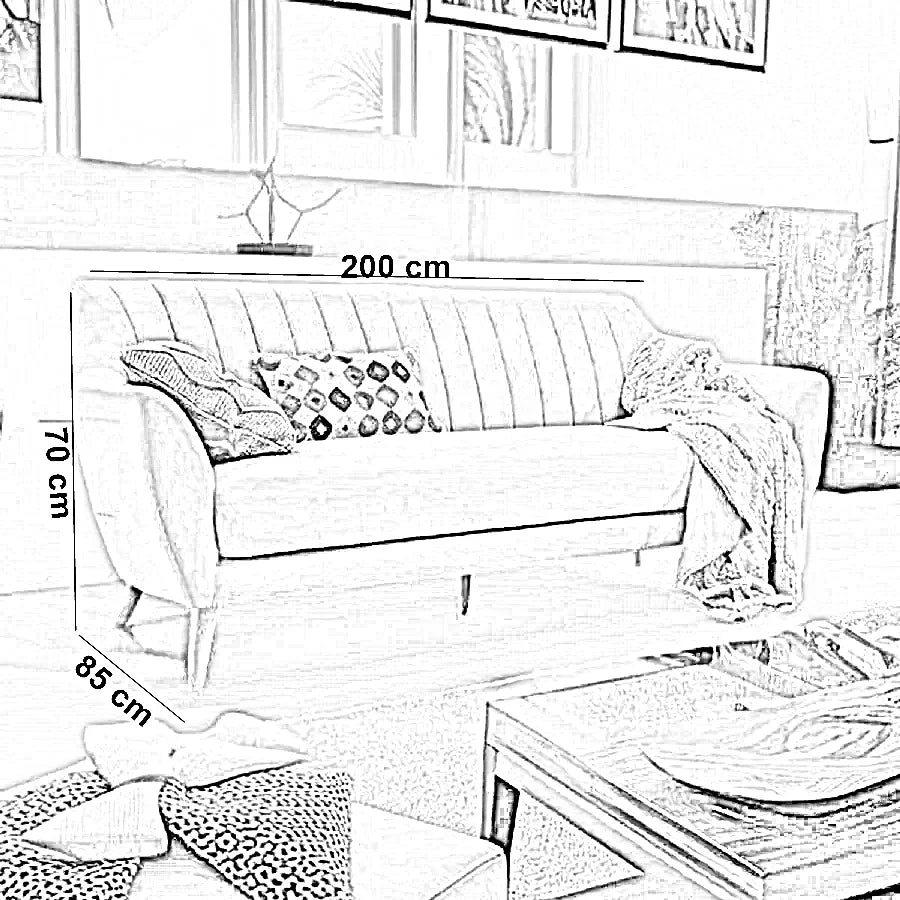 كنبة خشب زان أحمر، 200*85*70 سم