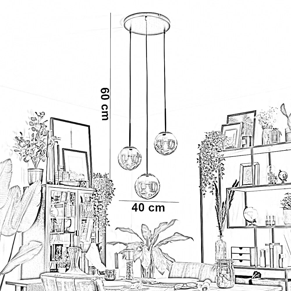 نجفة سقف ستيل و زجاج، 40*60 سم