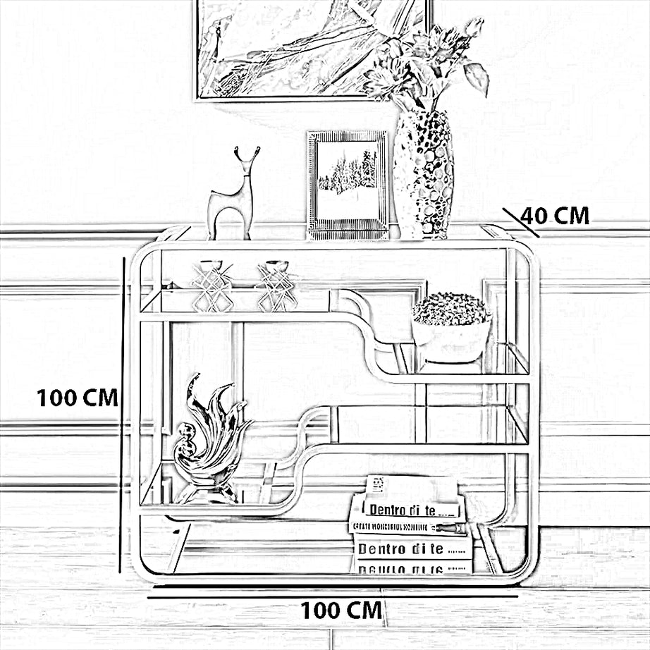 كونسول معدن و زجاج، 100*40*100 سم
