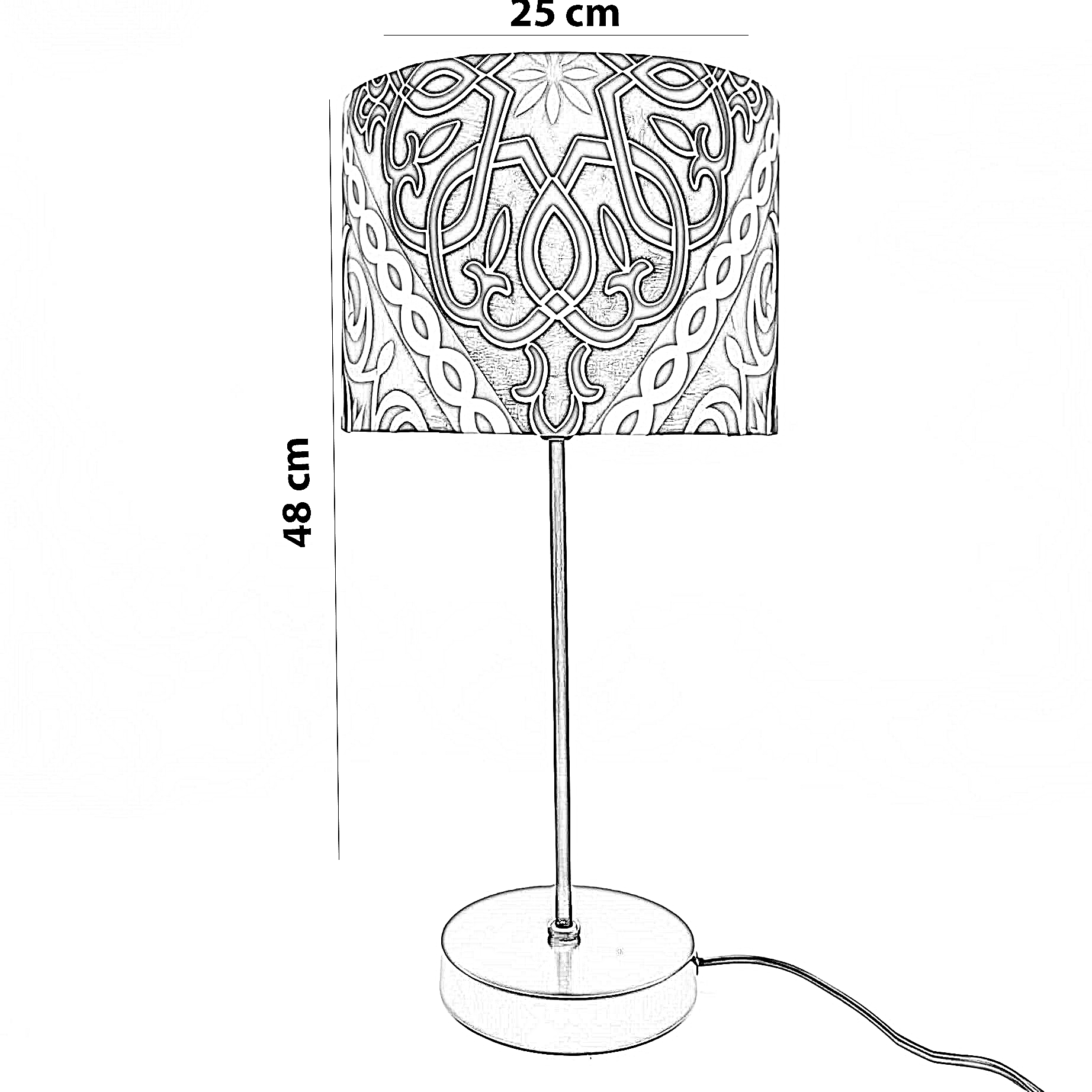أباجورة رمضانية قماش، 25*48 سم